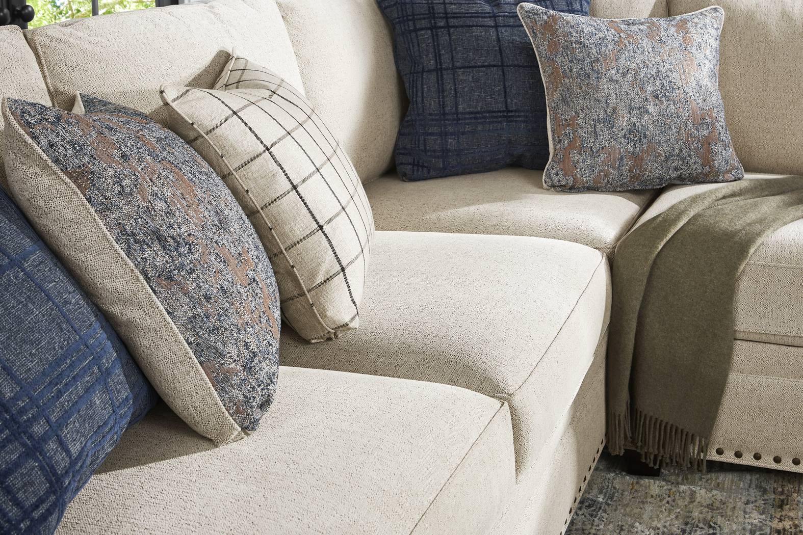 Parkview Beige 2 Pc Gel Foam Sleeper Sectional - Thumbnail - Image 4