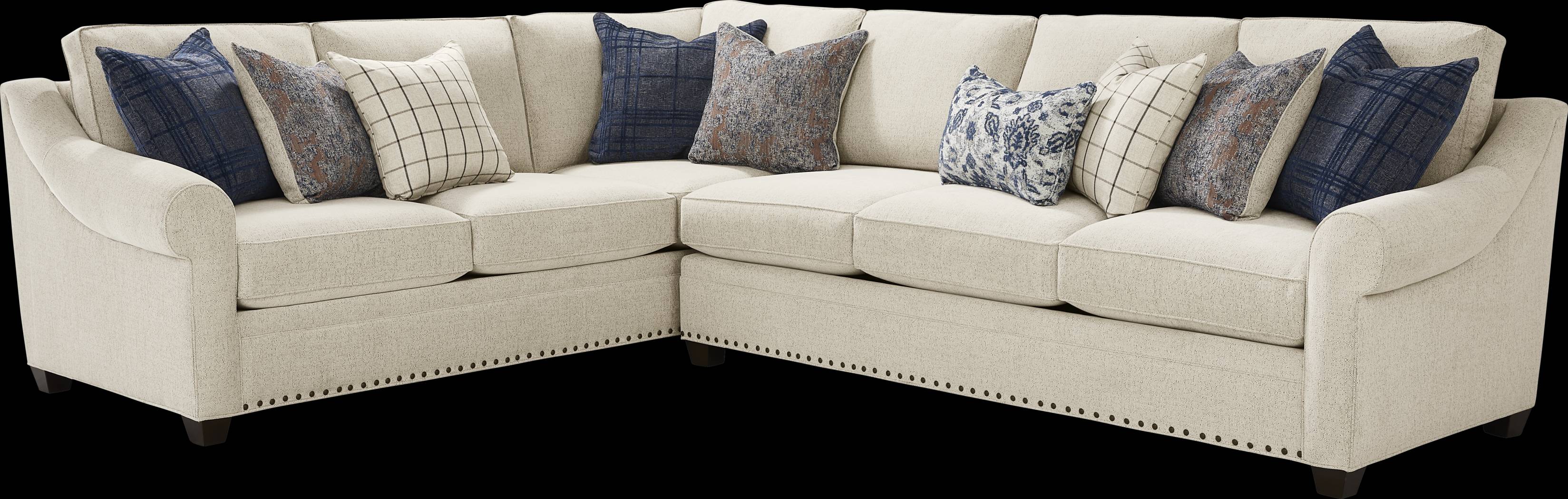 Parkview Beige 2 Pc Gel Foam Sleeper Sectional - Thumbnail - Image 1