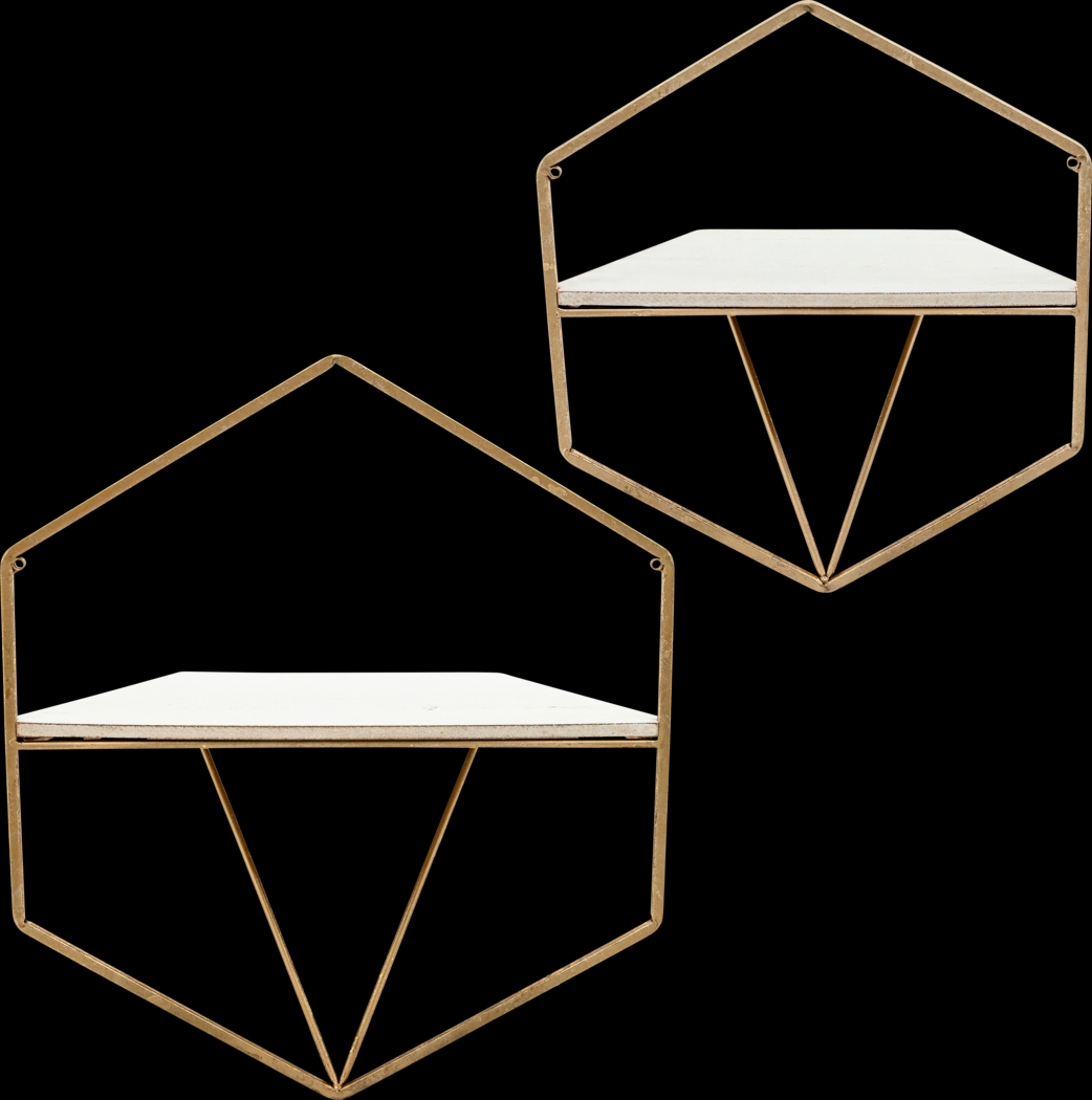 Parmenas Gold Wall Shelf, Set of 2 - Thumbnail - Image 4