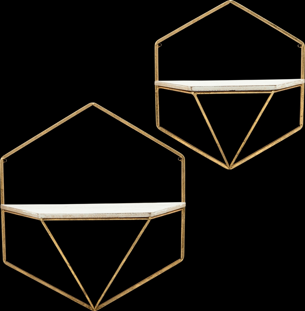 Parmenas Gold Wall Shelf, Set of 2 - Thumbnail - Image 1