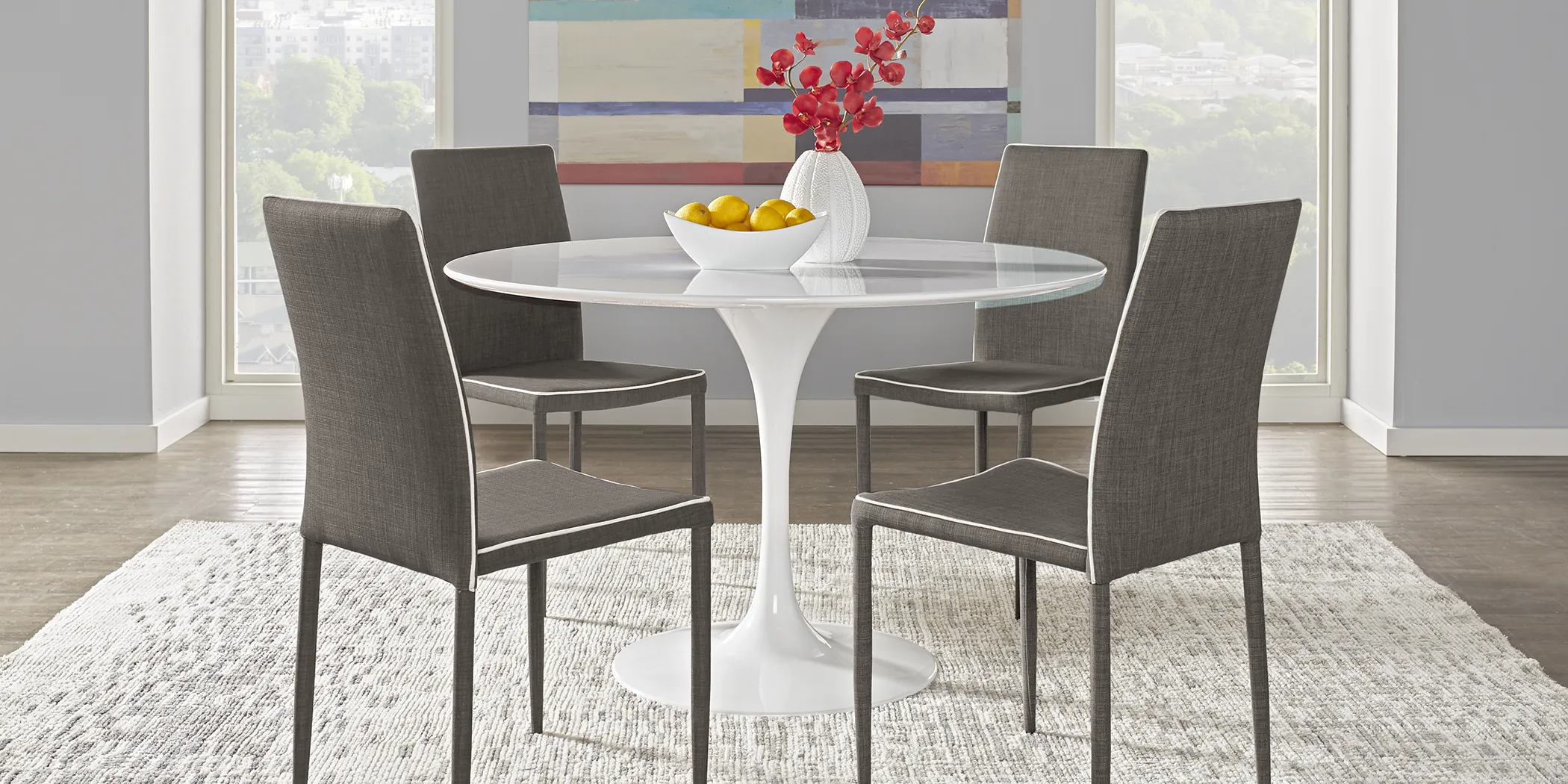 Parnella White 5 Pc Dining Set - Thumbnail - Image 1