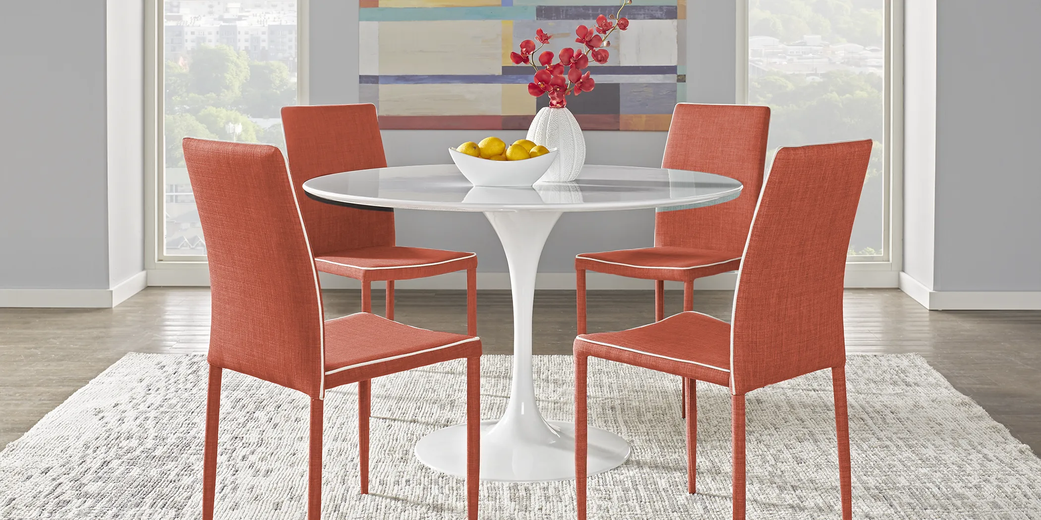 Parnella White 5 Pc Dining Set - Thumbnail - Image 1