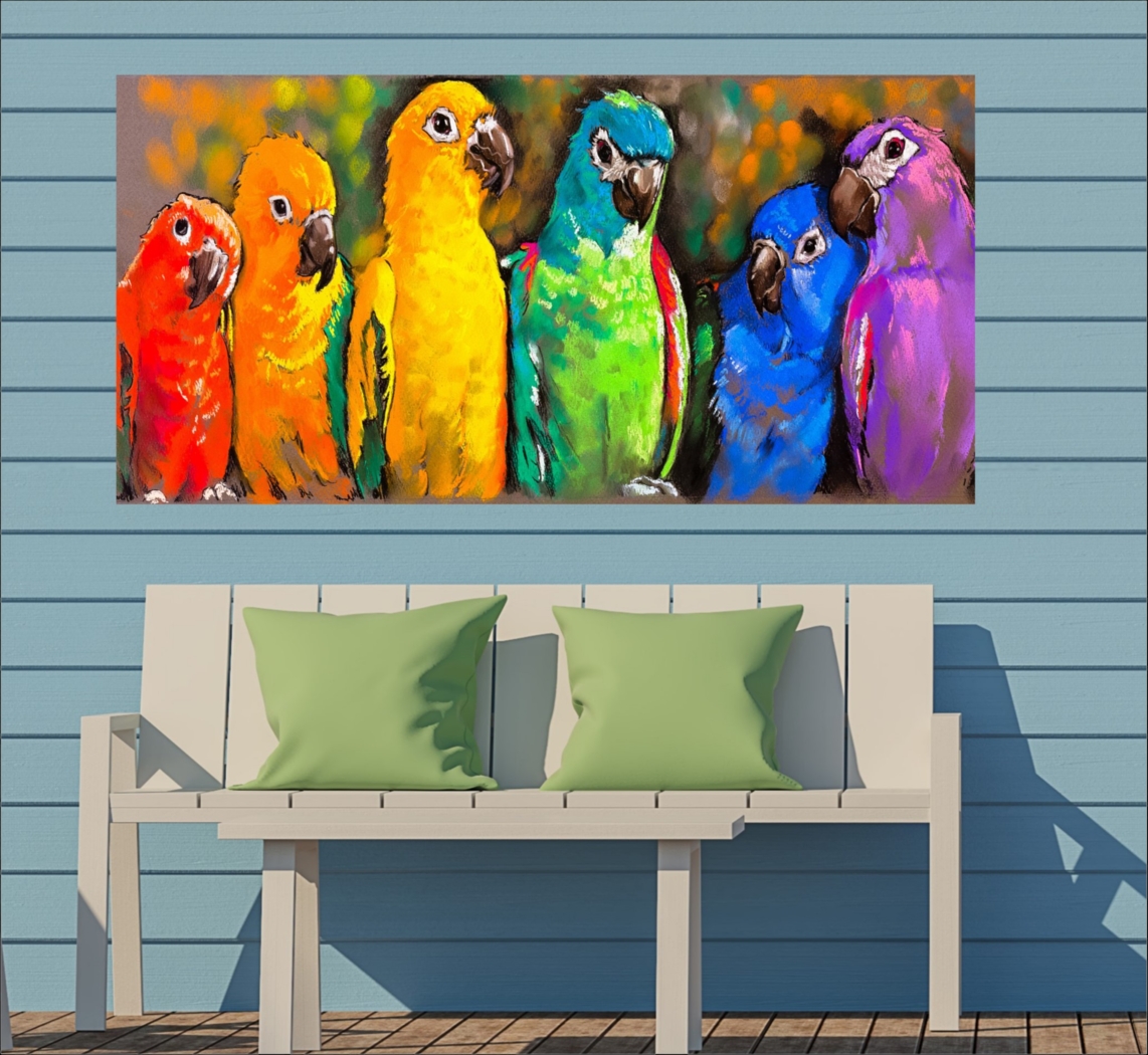 Parrot Paradise Orange Indoor/Outdoor Wall Art - Thumbnail - Image 2