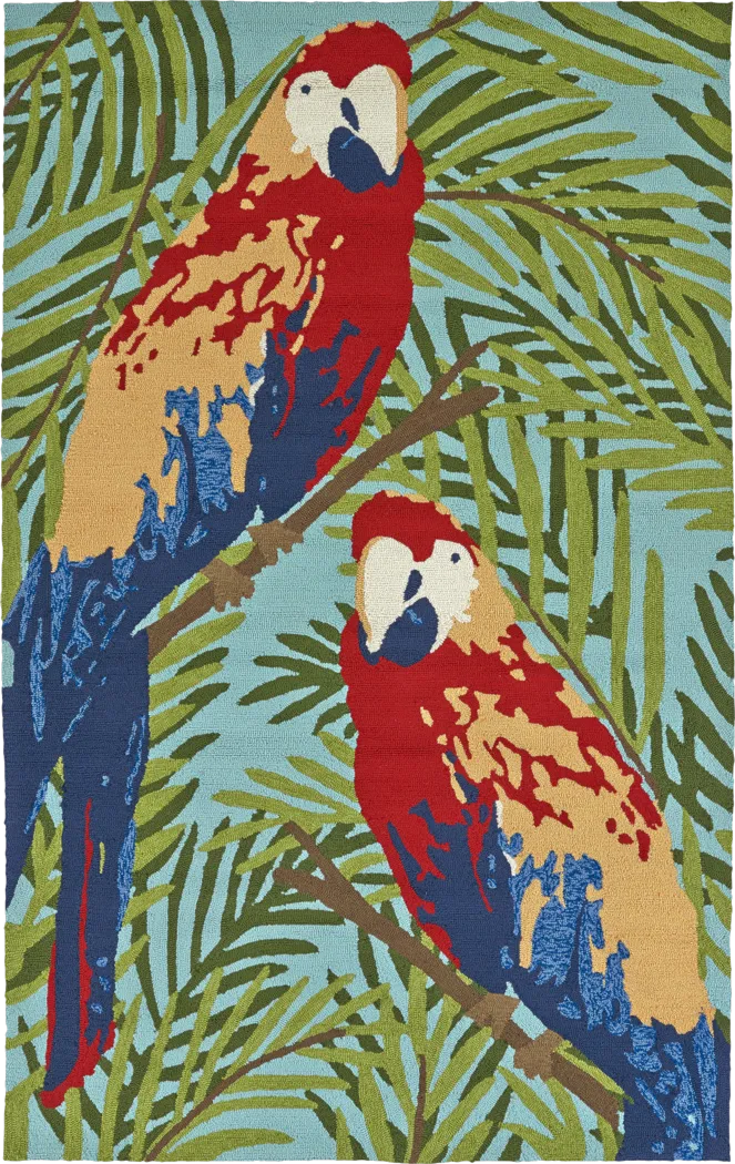 Parrots Roost Green 8' x 10' Indoor/Outdoor Rug - Thumbnail - Image 1