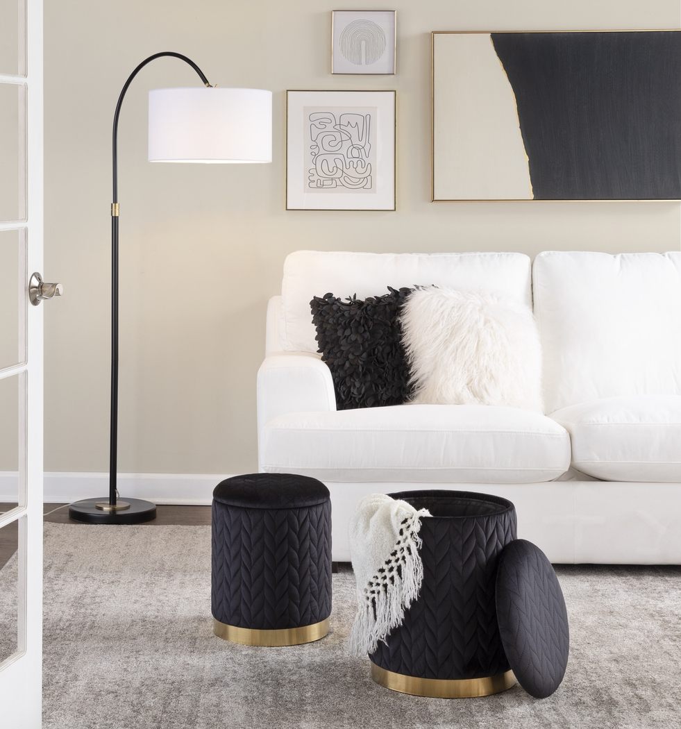 Parsonage Black Ottoman, Set of 2 - Thumbnail - Image 2