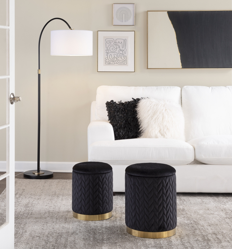 Parsonage Black Ottoman, Set of 2 - Thumbnail - Image 3