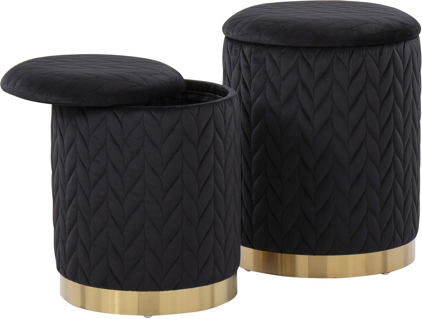 Parsonage Black Ottoman, Set of 2 - Thumbnail - Image 5