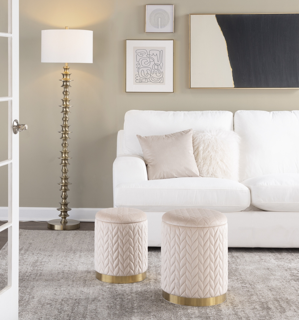 Parsonage Cream Ottoman, Set of 2 - Thumbnail - Image 2