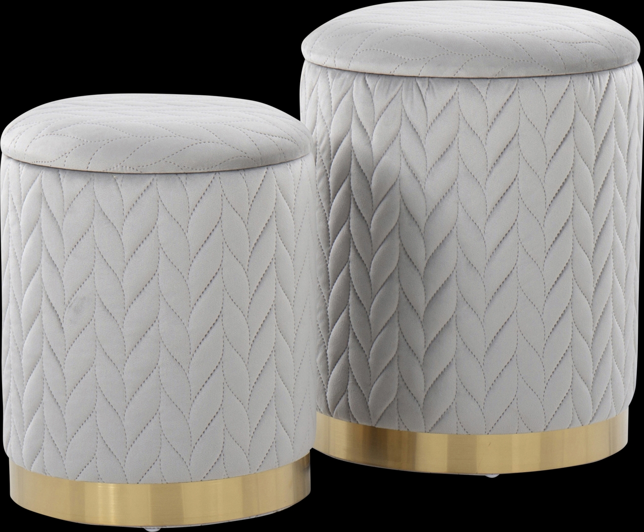 Parsonage Silver Ottoman, Set of 2 - Thumbnail - Image 1