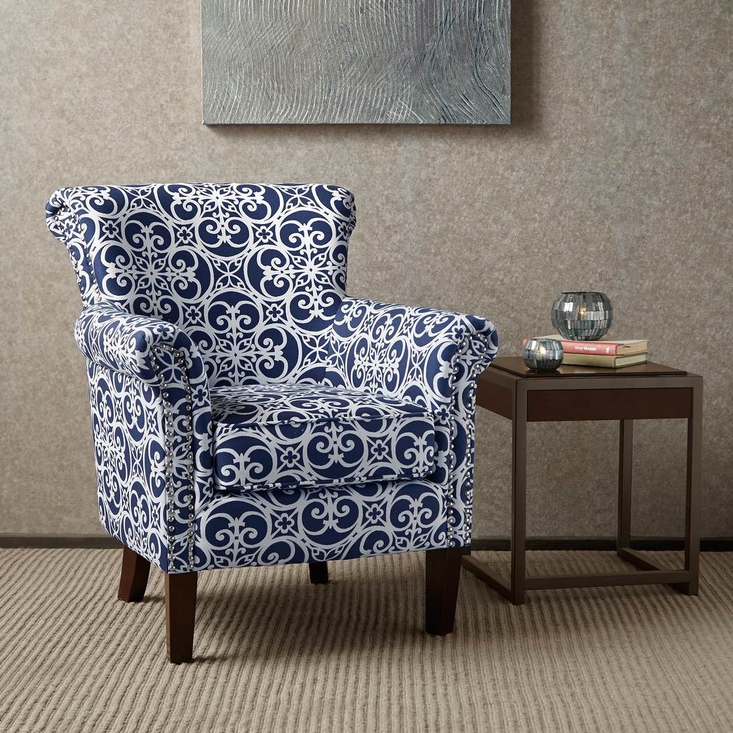 Parwood Navy Accent Chair - Thumbnail - Image 2