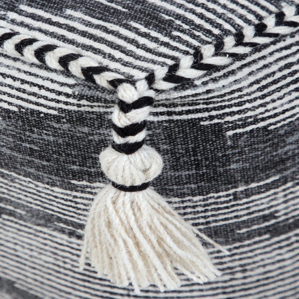 Pasemu Gray/Black Pouf - Thumbnail - Image 5