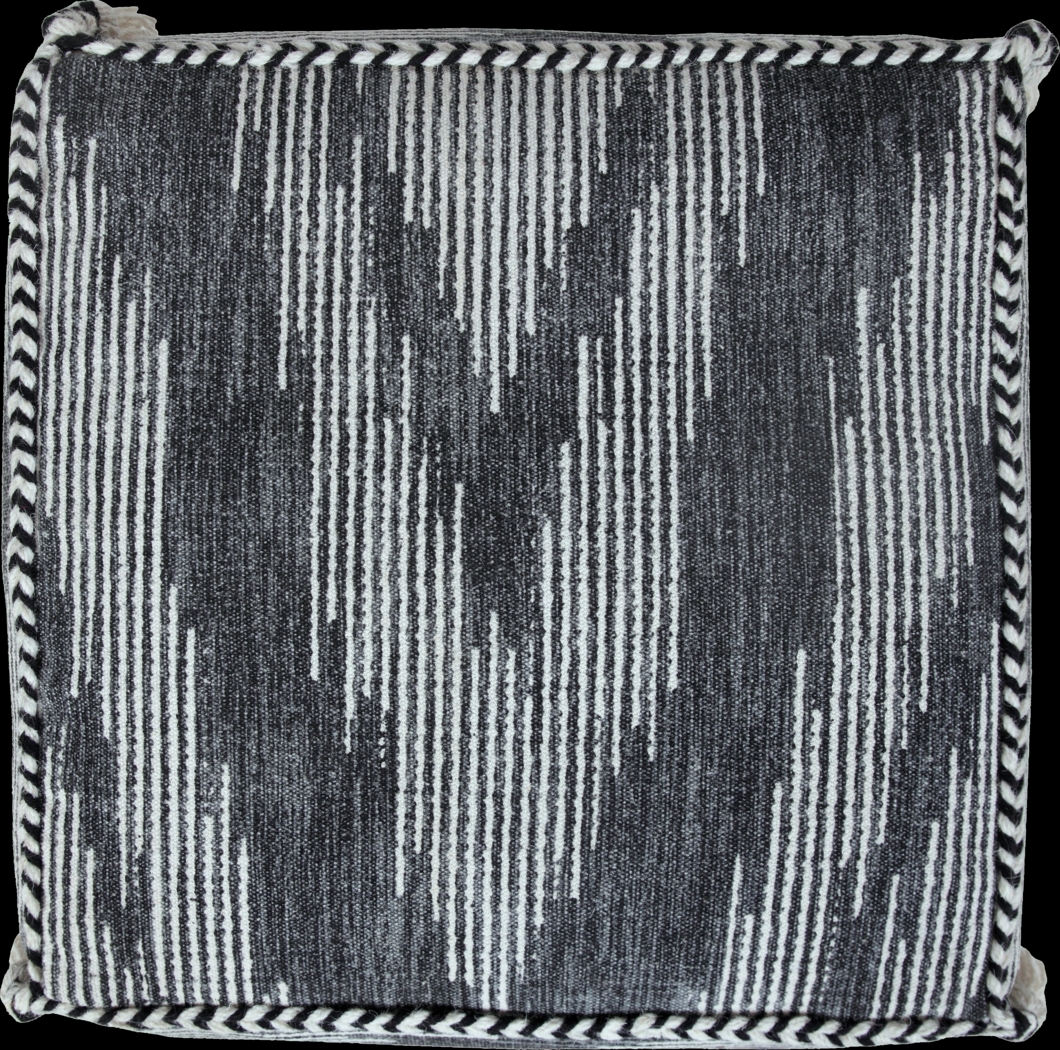 Pasemu Gray/Black Pouf - Thumbnail - Image 7