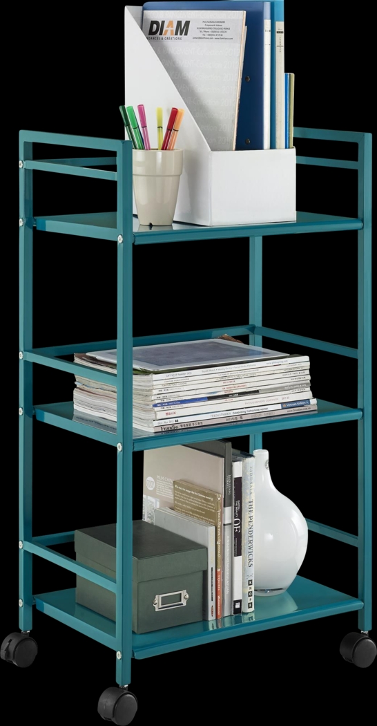 Pasque Teal Bar Cart - Thumbnail - Image 2