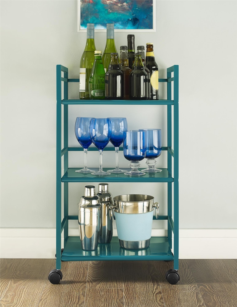 Pasque Teal Bar Cart - Thumbnail - Image 5