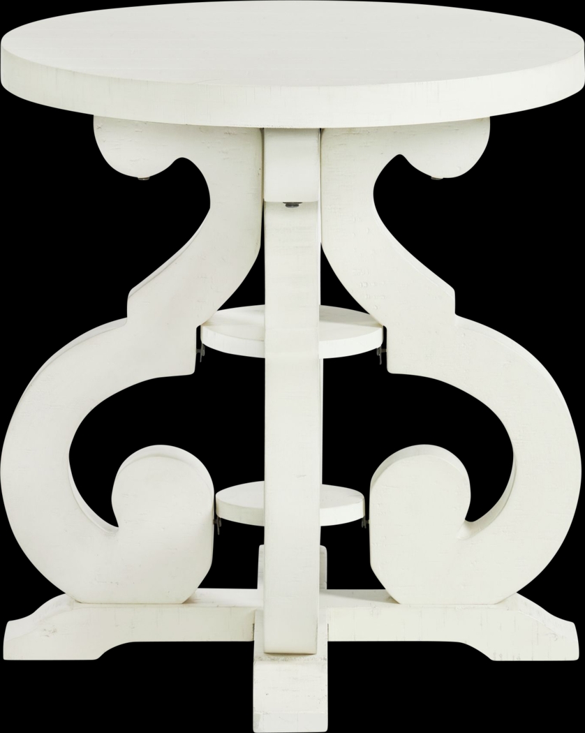 Pasquo White End Table - Thumbnail - Image 3