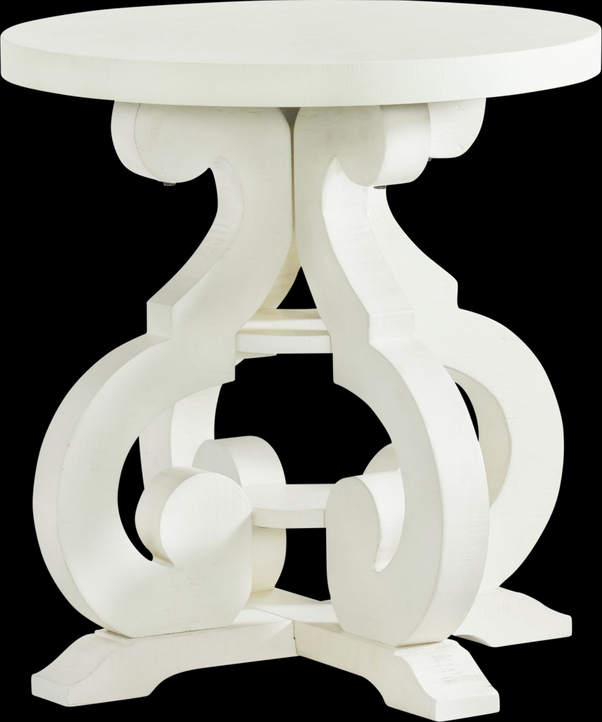 Pasquo White End Table - Thumbnail - Image 1
