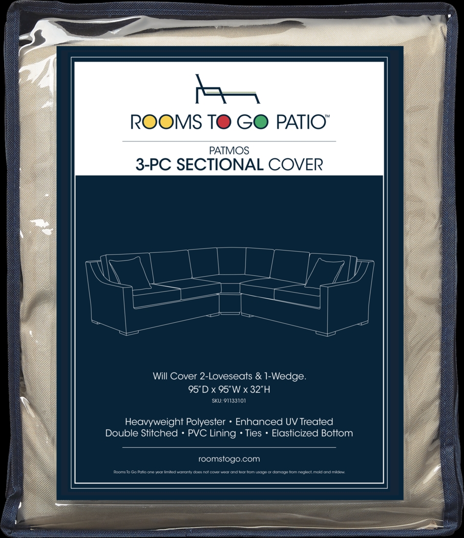 Patmos 3 Pc Patio Sectional Cover - Thumbnail - Image 1
