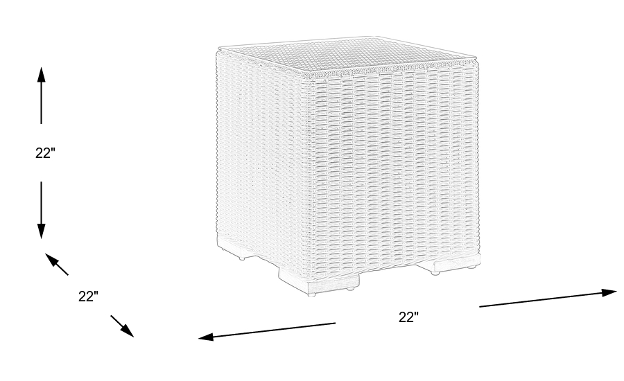 Dimension Image. Please refer to the Dimension Tab on this page for dimension details.