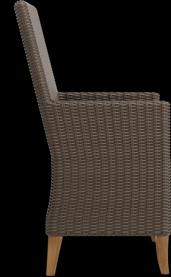 Patmos Brown Outdoor Arm Chair with Linen Cushions - Thumbnail - Image 3