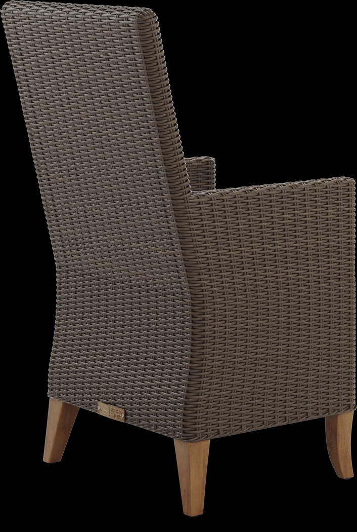 Patmos Brown Outdoor Arm Chair with Linen Cushions - Thumbnail - Image 4