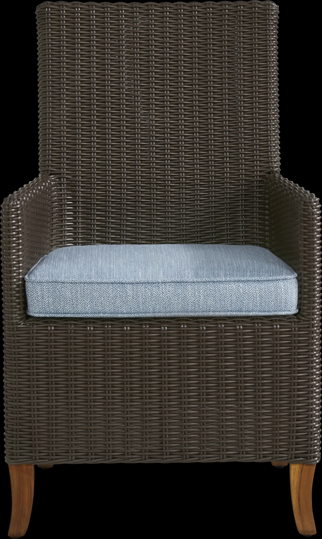 Patmos Brown Outdoor Arm Chair with Steel Cushions - Thumbnail - Image 2