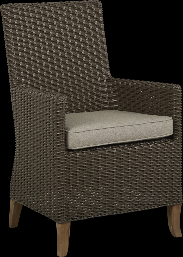 Patmos Brown Outdoor Arm Chair - Thumbnail - Image 1