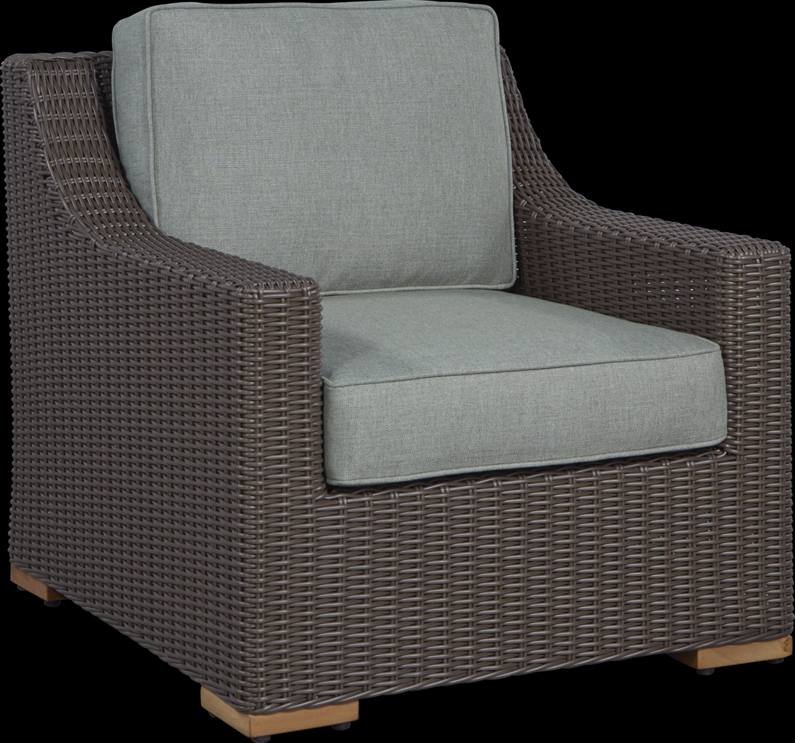 Patmos Brown Outdoor Chair with Moss Cushions - Thumbnail - Image 1