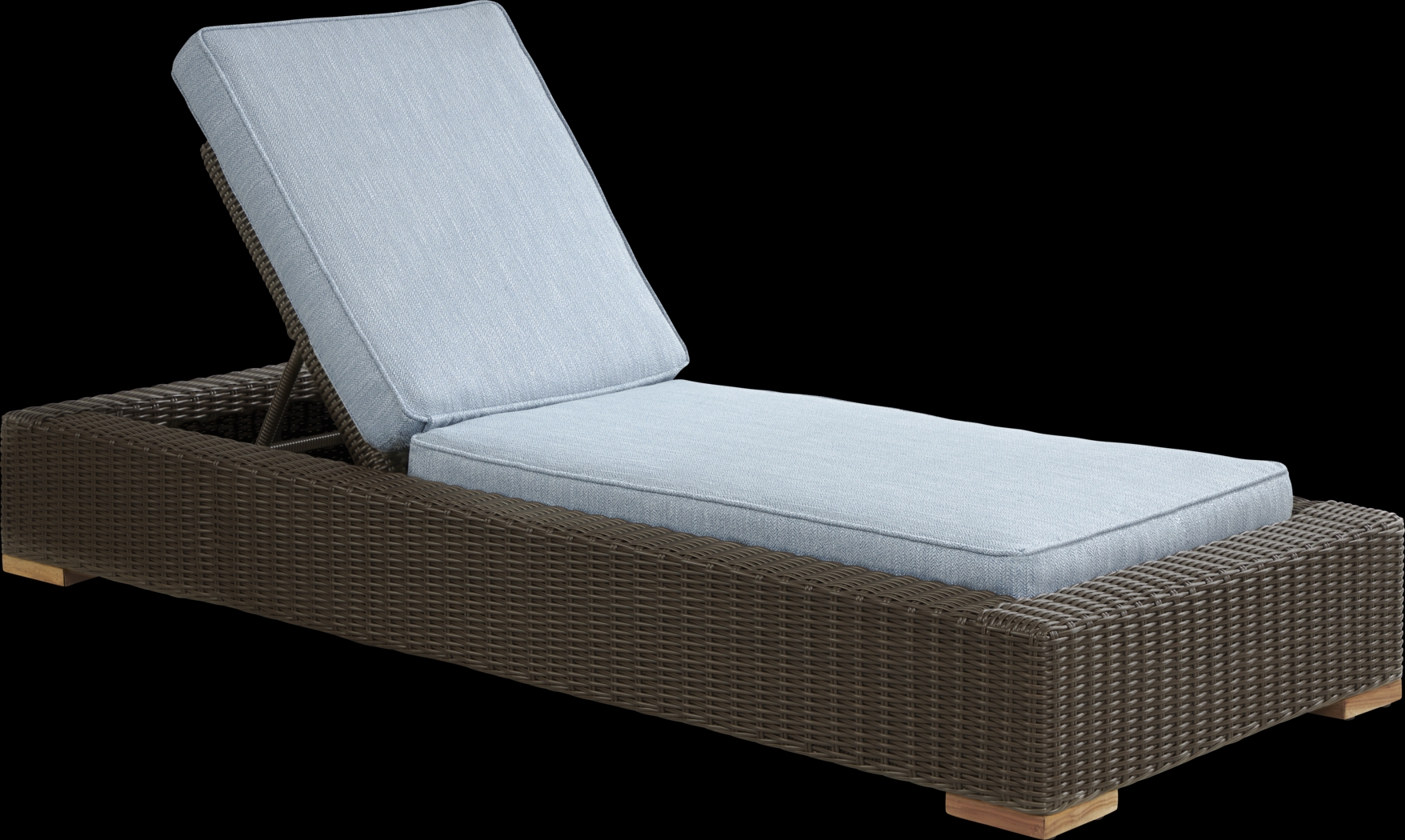 Patmos Brown Outdoor Chaise with Steel Cushions - Thumbnail - Image 1