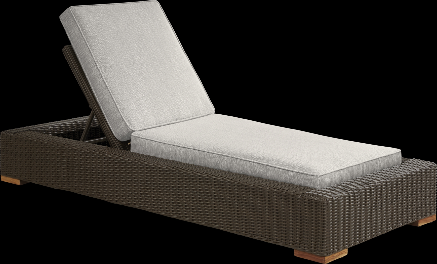 Patmos Brown Outdoor Chaise with Twine Cushions - Thumbnail - Image 1