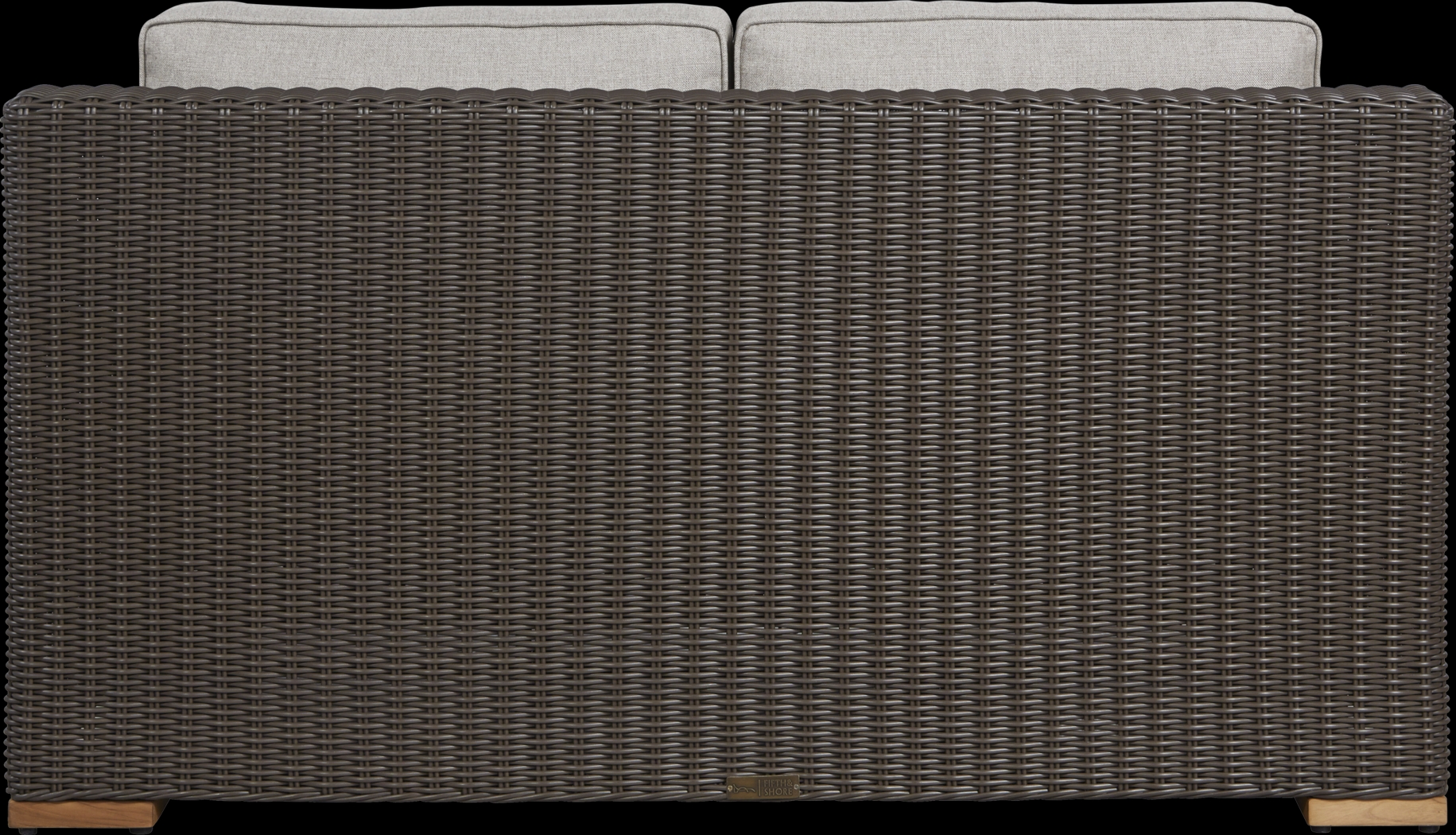 Patmos Brown Outdoor Loveseat with Linen Cushions - Thumbnail - Image 3