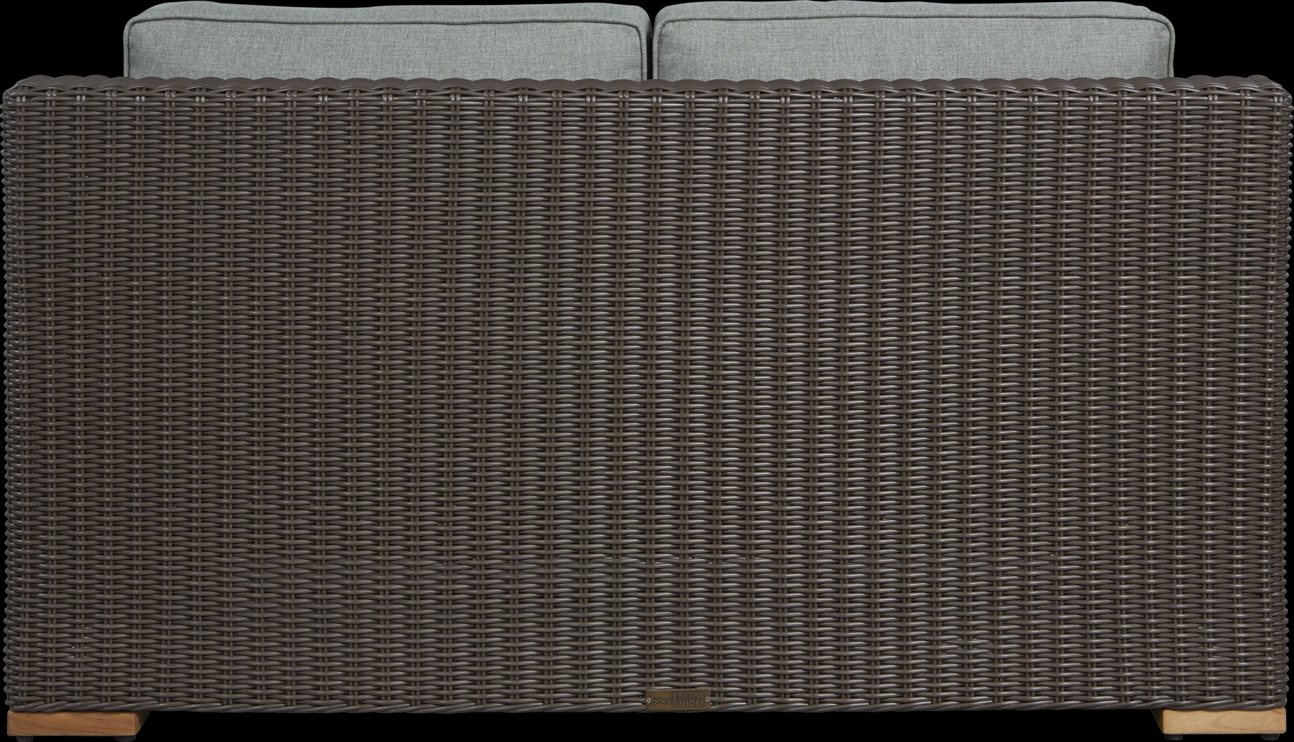 Patmos Brown Outdoor Loveseat with Moss Cushions - Thumbnail - Image 3