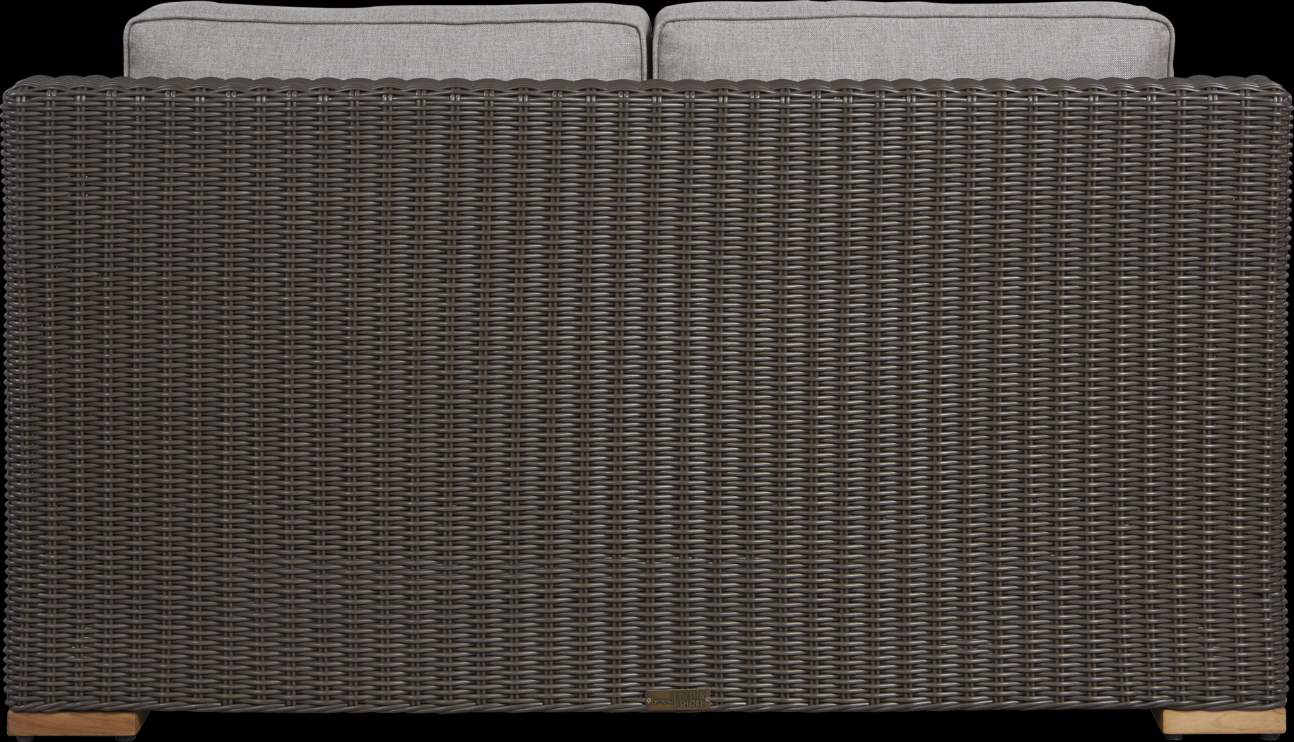 Patmos Brown Outdoor Loveseat with Mushroom Cushions - Thumbnail - Image 3