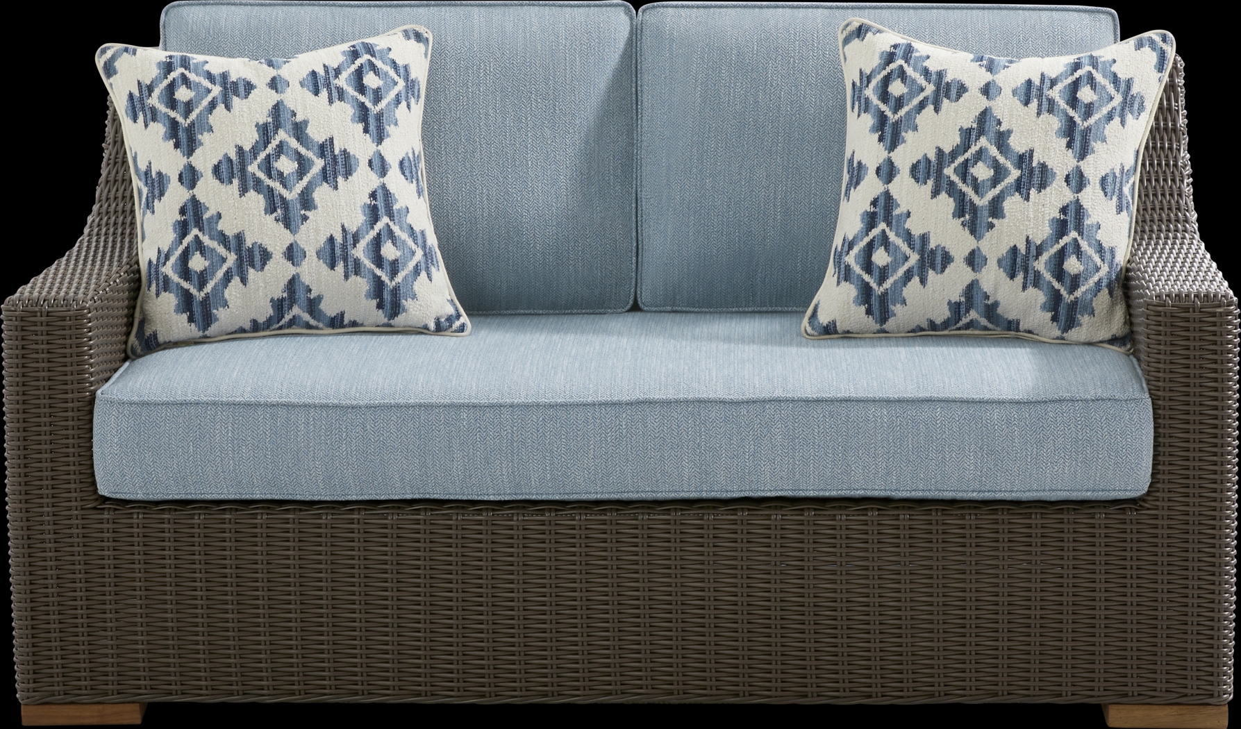 Patmos Brown 4 Pc Outdoor Loveseat Seating Set with Steel Cushions - Thumbnail - Image 2