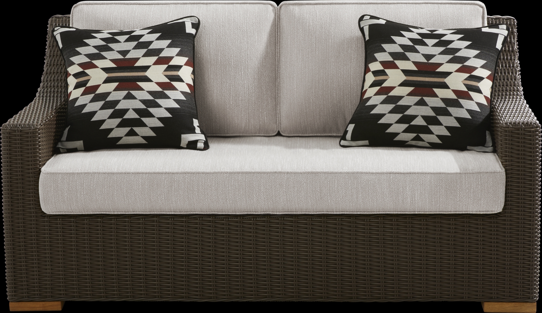 Patmos Brown 4 Pc Outdoor Loveseat Seating Set with Twine Cushions - Thumbnail - Image 2