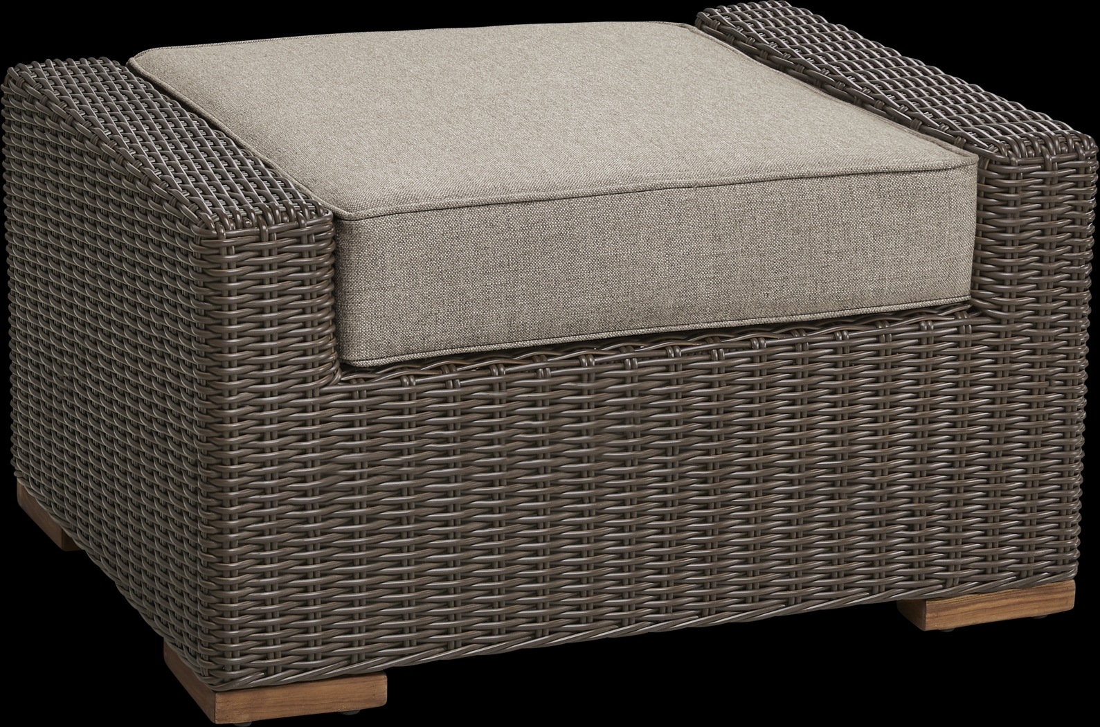 Patmos Brown Outdoor Ottoman with Mushroom Cushion - Thumbnail - Image 2