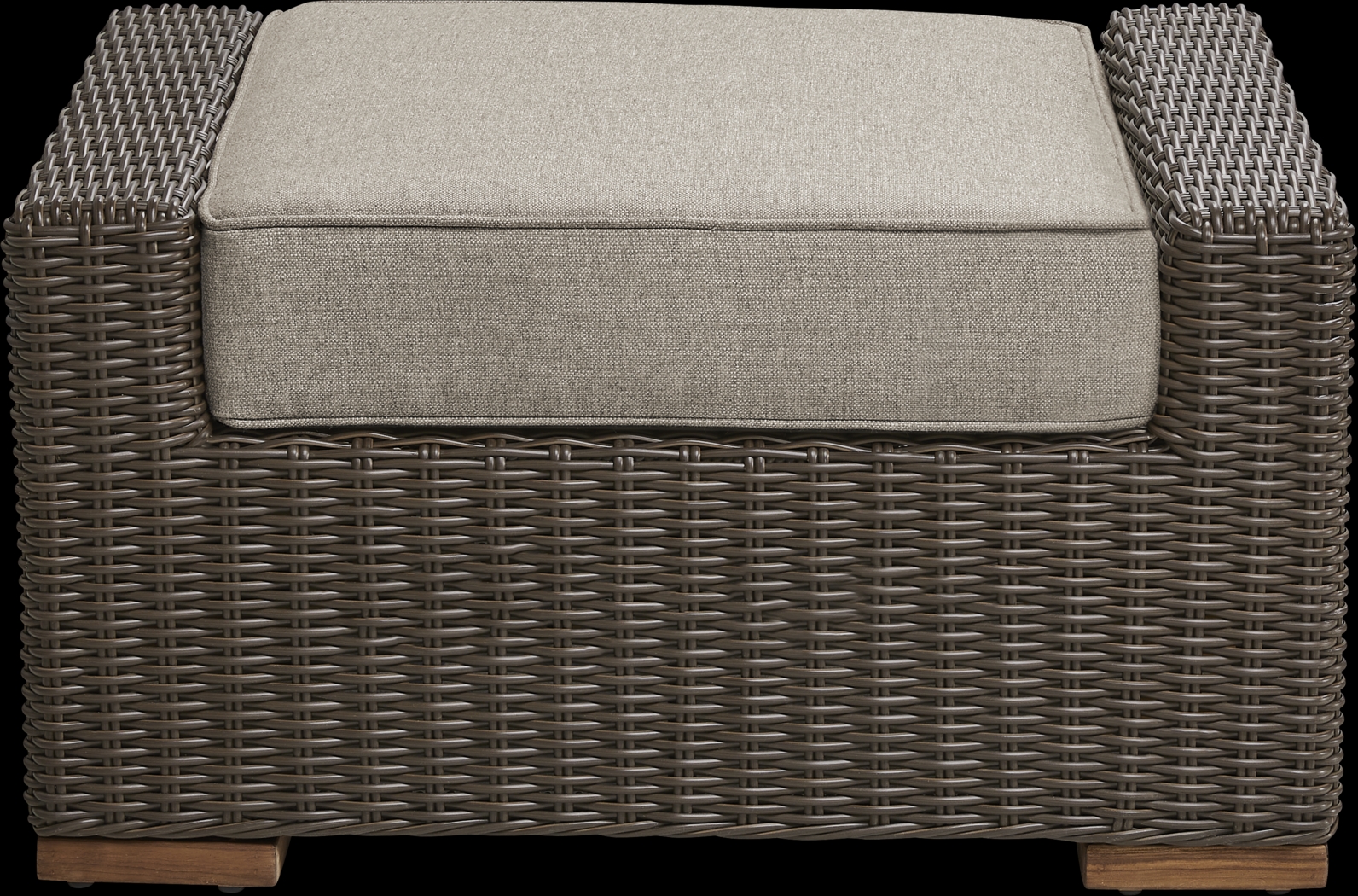 Patmos Brown Outdoor Ottoman with Mushroom Cushion - Thumbnail - Image 1