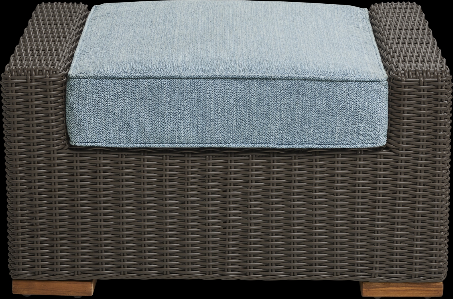 Patmos Brown Outdoor Ottoman with Steel Cushion - Thumbnail - Image 2