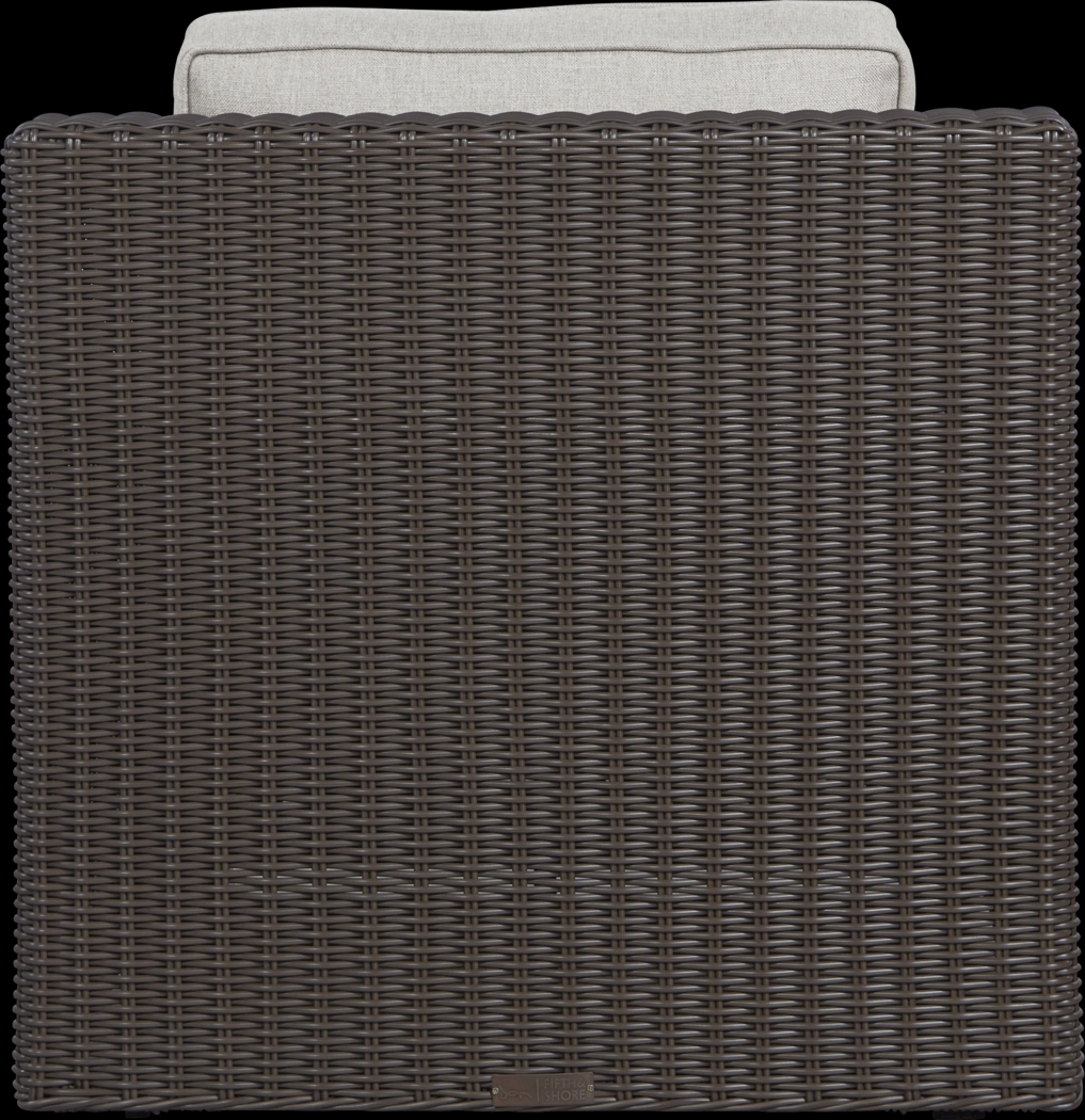 Patmos Brown Outdoor Rocker Chair with Linen Cushions - Thumbnail - Image 2