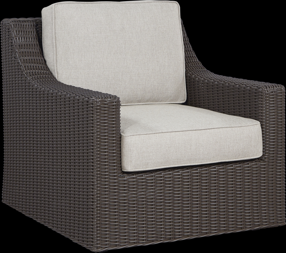 Patmos Brown Outdoor Rocker Chair with Linen Cushions - Thumbnail - Image 1