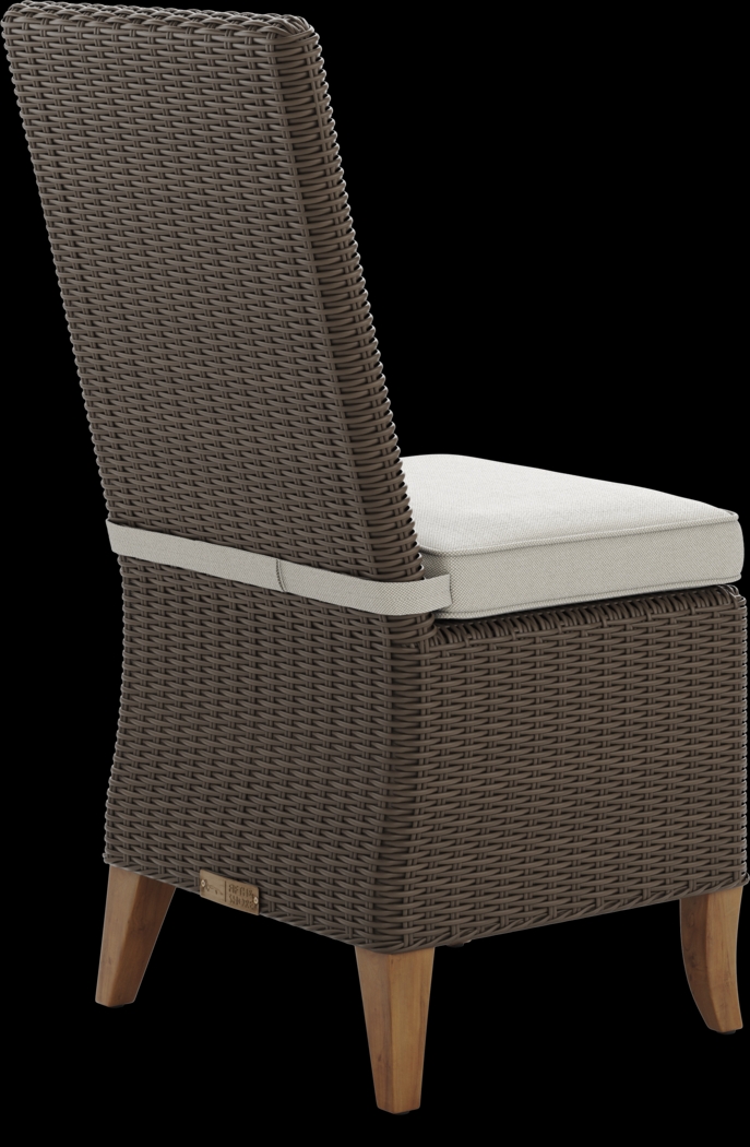 Patmos Tan 7 Pc 102 in. Rectangle Outdoor Dining Set With Linen Cushions - Thumbnail - Image 9