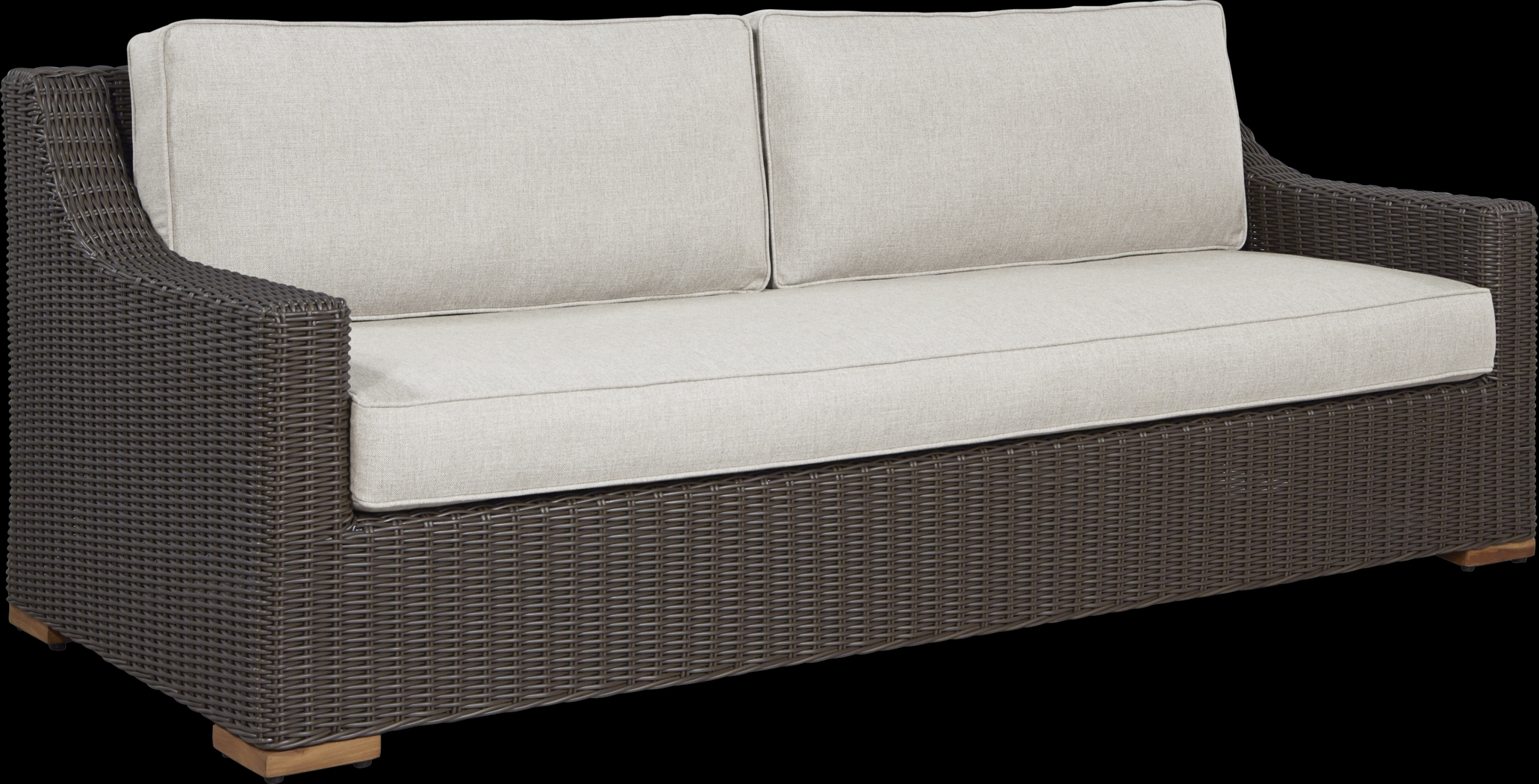 Patmos Brown 4 Pc Outdoor Seating Set with Linen Cushions - Thumbnail - Image 3