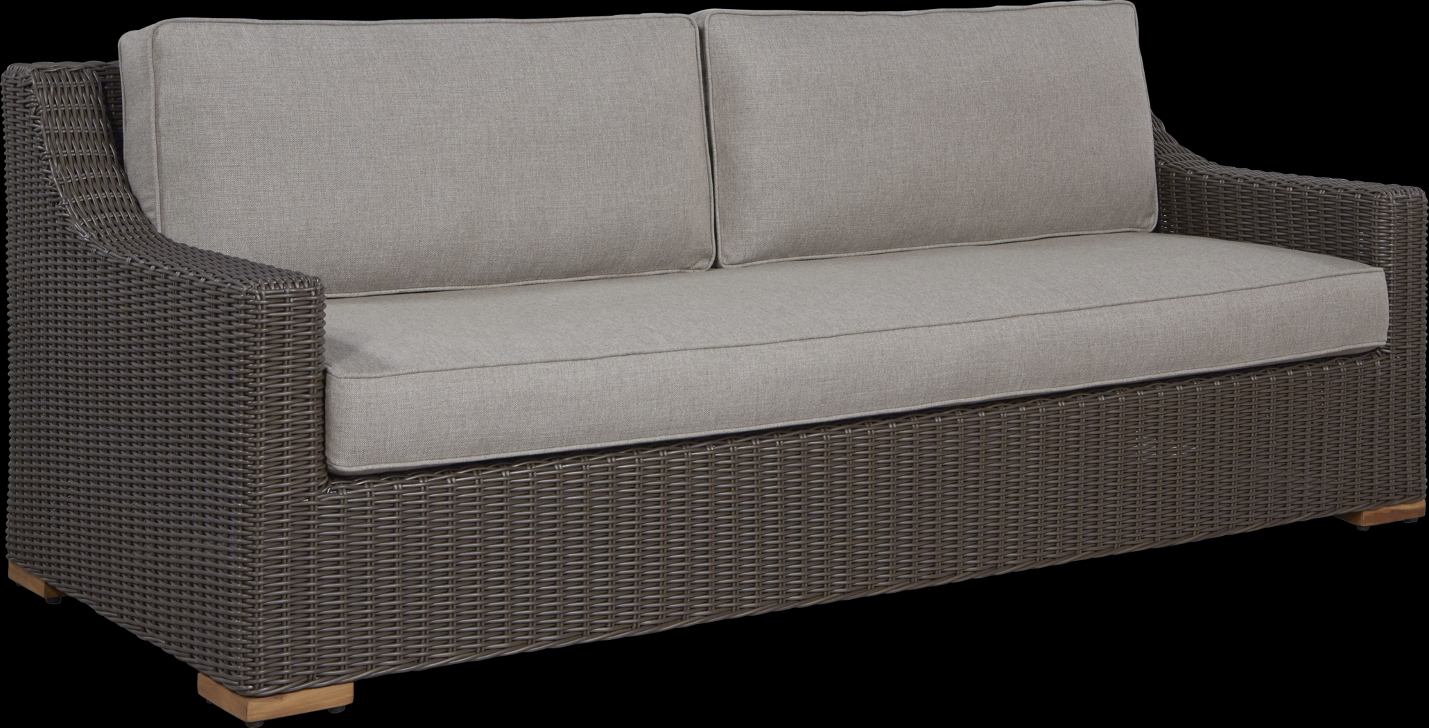 Patmos Brown Outdoor Sofa with Mushroom Cushions - Thumbnail - Image 2