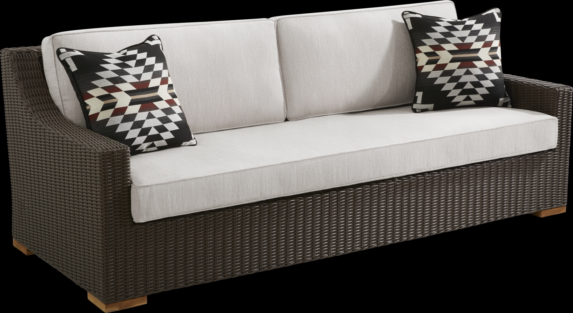 Patmos Brown 4 Pc Outdoor Sofa Seating Set with Twine Cushions - Thumbnail - Image 4