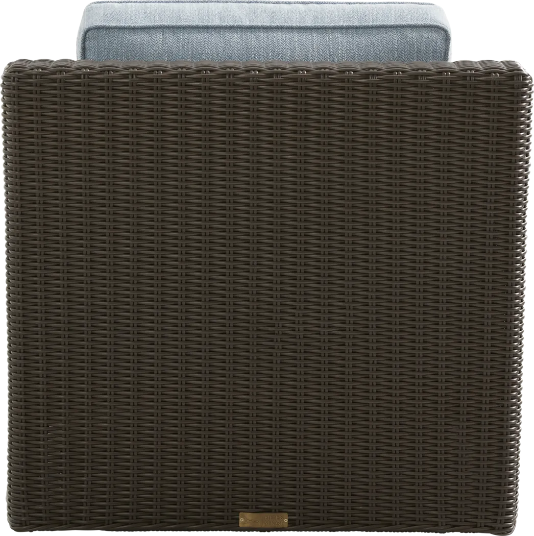 Patmos Brown Outdoor Swivel Rocker Chair with Steel Cushions - Thumbnail - Image 3