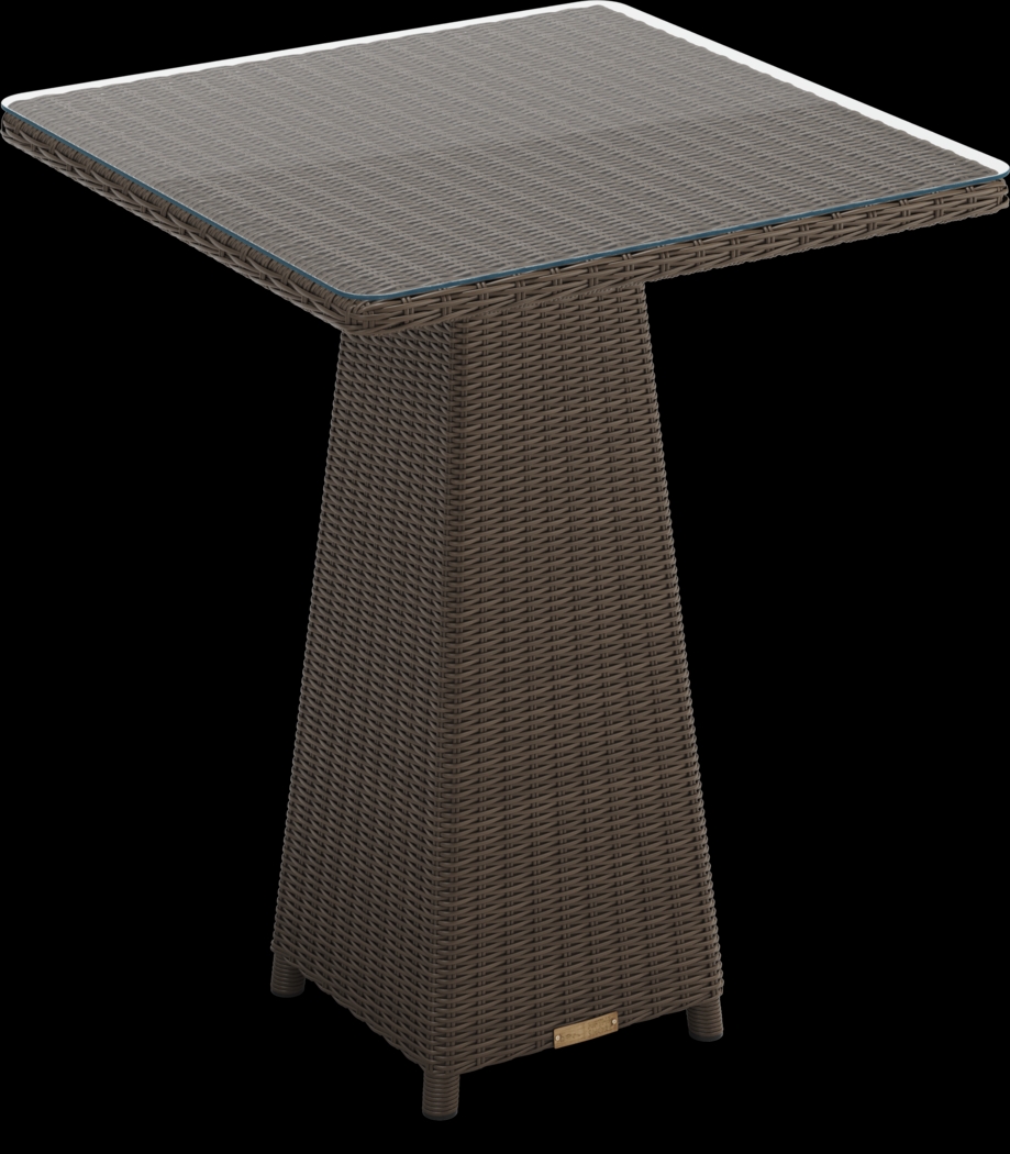 Patmos Brown Wicker 3 Pc 36 in. Square Bar Height Outdoor Dining Set - Thumbnail - Image 5