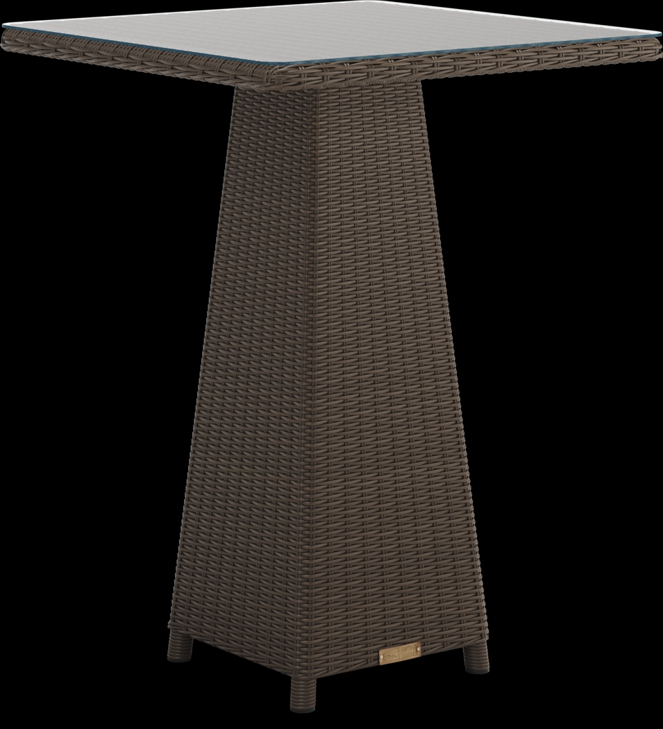 Patmos Brown Wicker 3 Pc 36 in. Square Bar Height Outdoor Dining Set - Thumbnail - Image 2