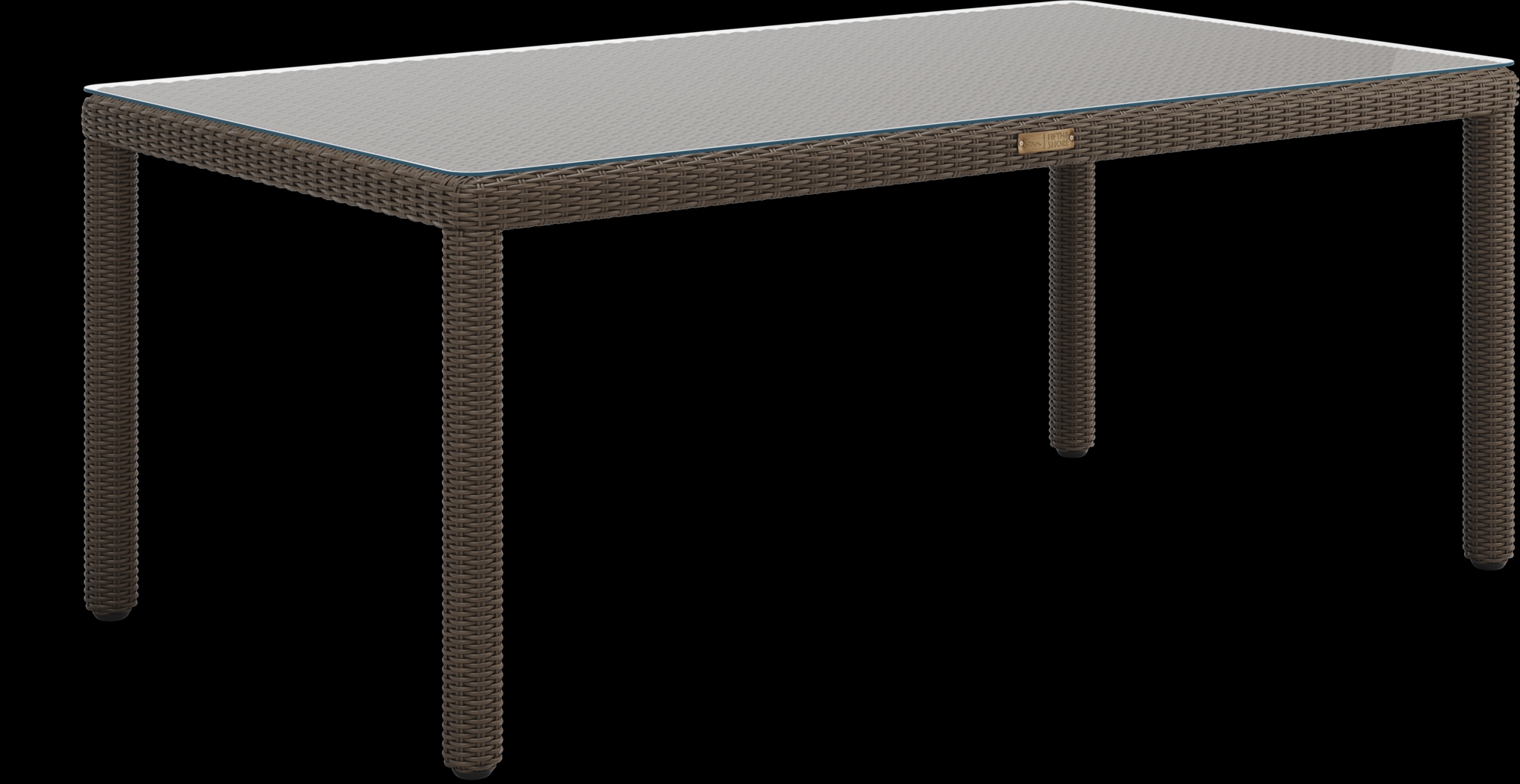 Patmos Brown Wicker Rectangle Outdoor Dining Table - Thumbnail - Image 1