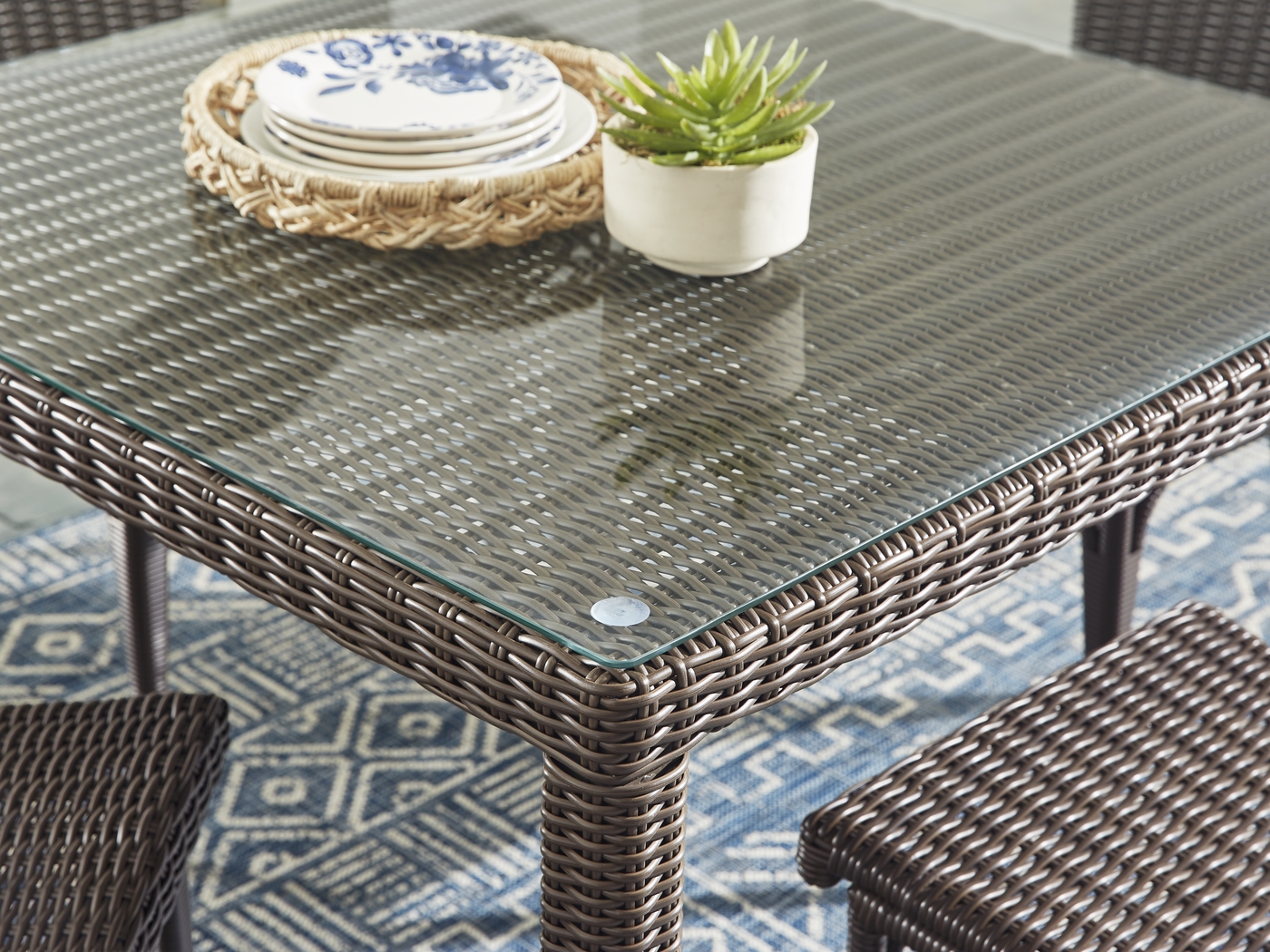 Patmos Brown 5 Pc 42 in. Square Outdoor Dining Set - Thumbnail - Image 6