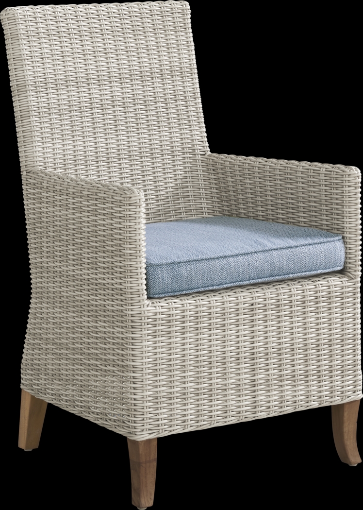 Patmos Gray Outdoor Arm Chair with Steel Cushions - Thumbnail - Image 1