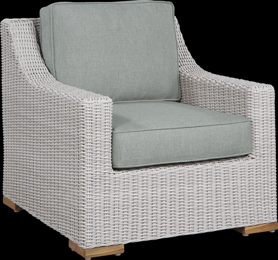 Patmos Gray Outdoor Chair with Moss Cushions - Thumbnail - Image 1